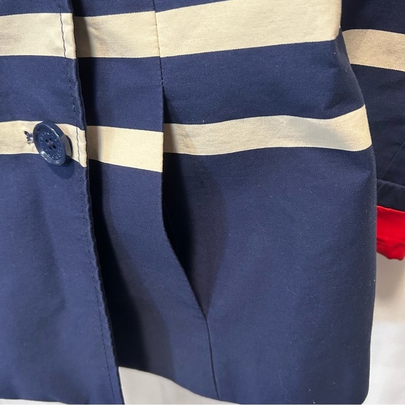 Talbots Breton Nautical Navy White Stripe Peacoat Size Small Petite - Picture 5 of 7
